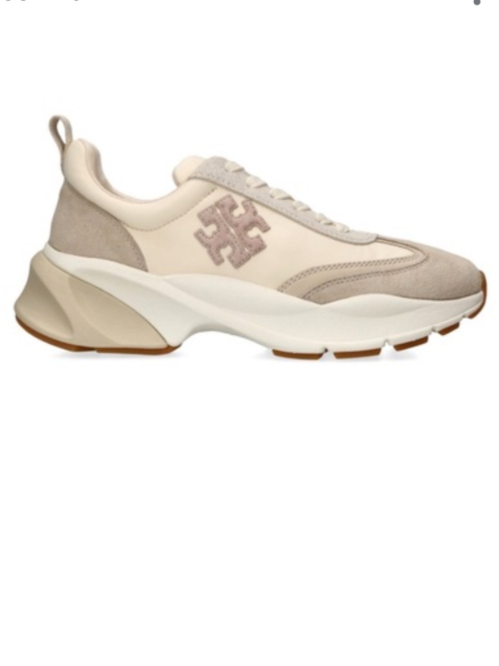 Tory Burch Beige Suede Good Luck Low Top Trainer Sneakers